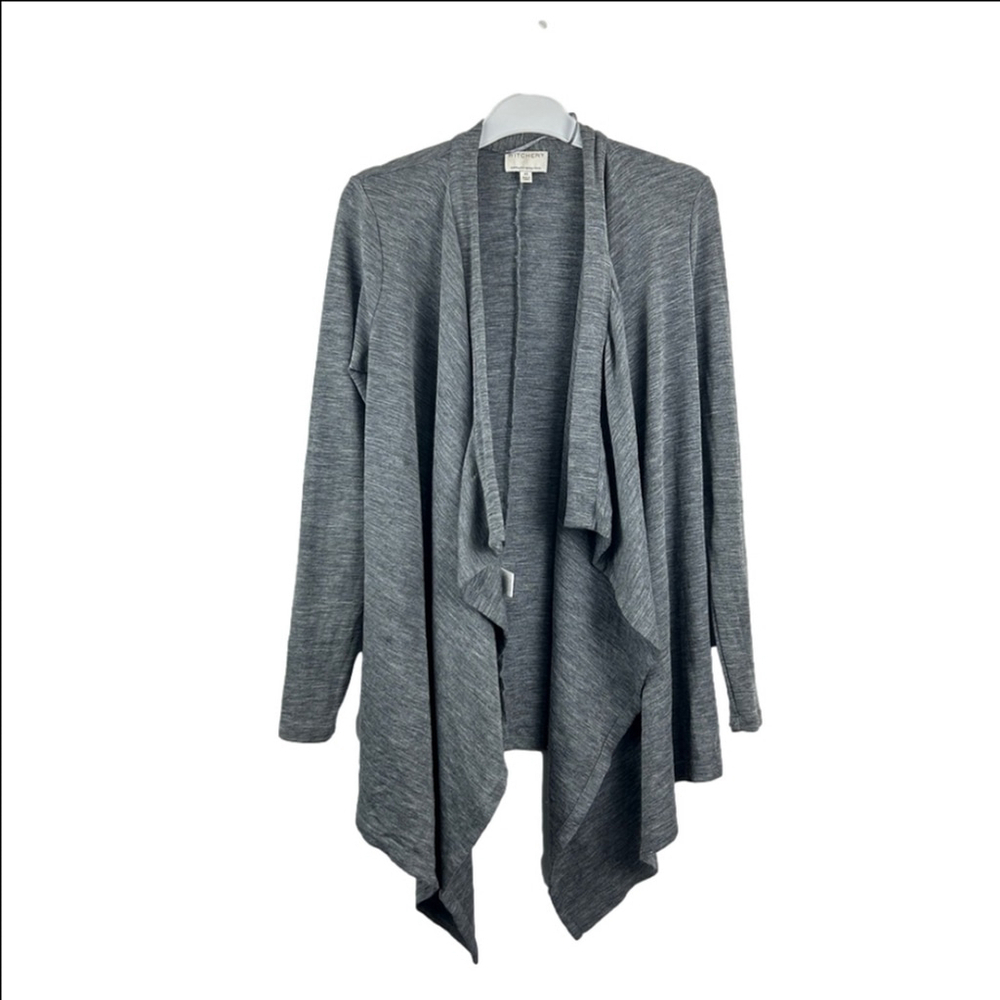 Witchery 100% Wool Draped Front Waterfall Knit Cardigan OVERSIZED